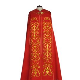 Kapa haftowana czerwona - ornament (4) - KAPY LITURGICZNE - Nowość