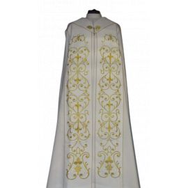 Kapa haftowana biała - ornament (4) - KAPY LITURGICZNE - Nowość