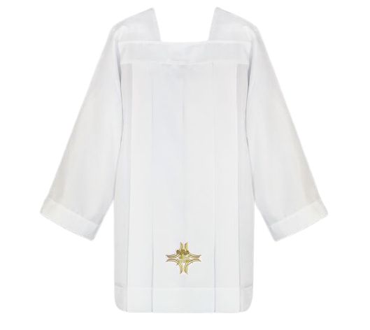 Komża kapłańska - haft złoty ryby (2)