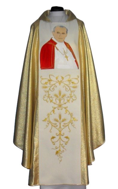 Ornat z wizerunkiem Jana Pawła II - szeroki pas