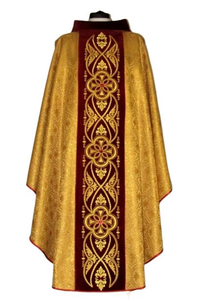 Ornat z rozetą kolor złoty - pas aksamit (9)