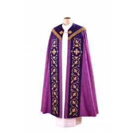 Kapa haftowana adamaszek , pasy aksamit (55) - KAPY LITURGICZNE - Nowość