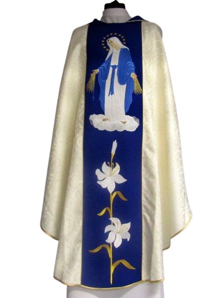 Ornat haftowany, pas granatowy - MB Różańcowa
