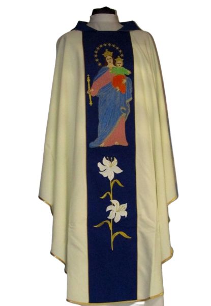 Ornat ecru haftowany - MB Wspomożycielka Wiernych