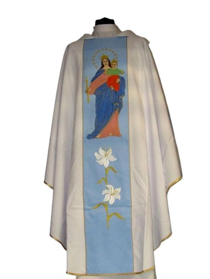 Ornat biały haftowany - MB Wspomożycielka Wiernych