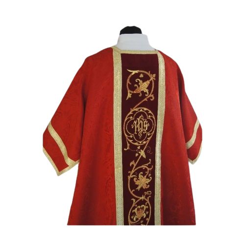 Dalmatyka rzymska czerwona - żakard - zdjęcie 2 - Dalmatyka rzymska czerwona - żakard