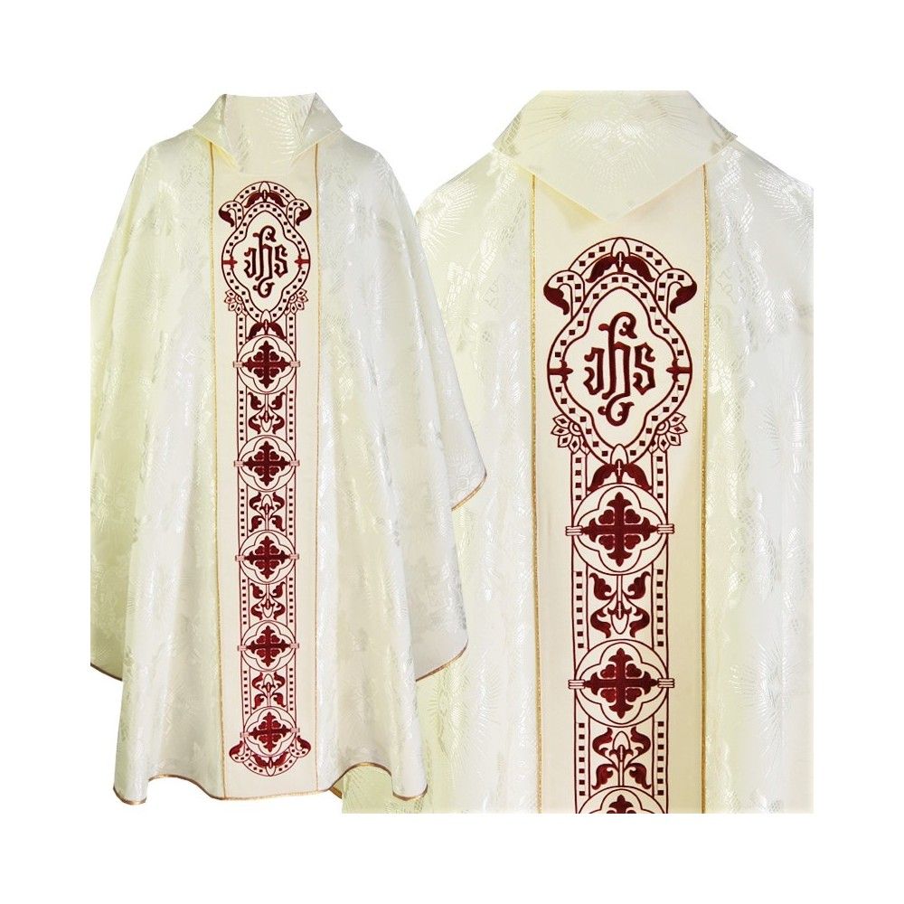 Ornat gotycki, materiał żakard, ecru (61)