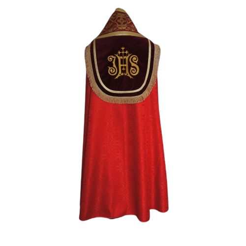 Kapa czerwona wzór rzymski- tkanina żakard (8) - zdjęcie 2 - Kapa czerwona wzór rzymski- tkanina żakard (8)