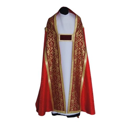 Kapa czerwona wzór rzymski- tkanina żakard (8) - zdjęcie 3 - Kapa czerwona wzór rzymski- tkanina żakard (8)