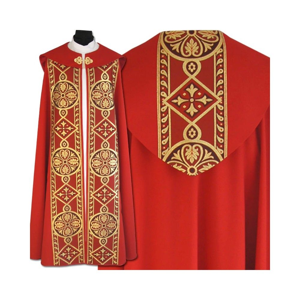 Kapa wzór gotycki - tkanina bawełna-stretch (3) - KAPY LITURGICZNE