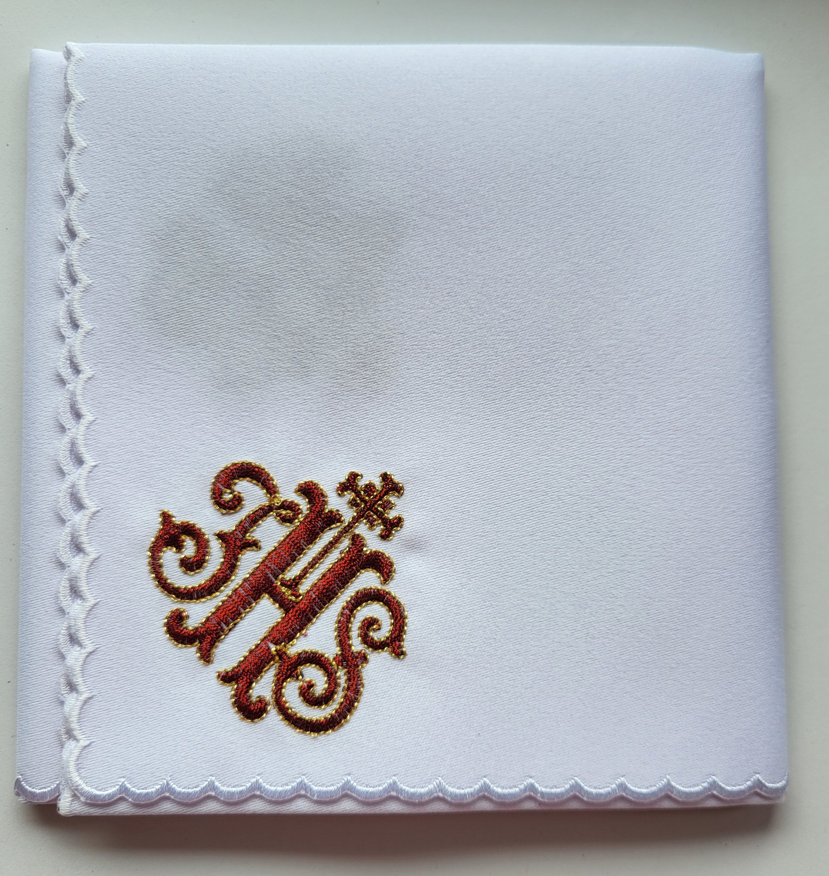 Korporał haftowany w 4 rogach - IHS czerwony