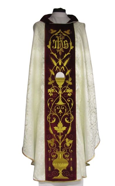 Ornat haftowany żakardowy, adamaszek - kielich (3)