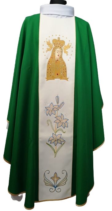 Ornat zielony Matka Boża Licheńska - zdjęcie 2 - Ornat zielony Matka Boża Licheńska