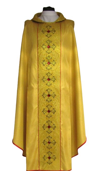 Ornat złoty z pięknym pasem haftowanym + kamienie (3)