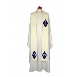 Stuła haftowana Maryjna - aplikacje aksamitne (3) - EUCHARYSTYCZNE - Nowość