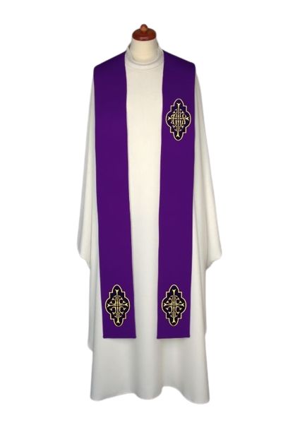 Stuła haftowana - aplikacje aksamitne (4)