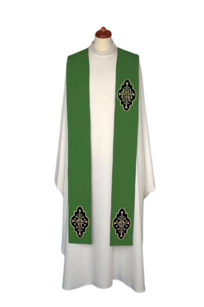 Stuła haftowana - aplikacje aksamitne (4) - zdjęcie 2 - Stuła haftowana - aplikacje aksamitne (4)