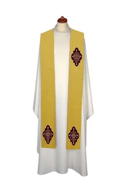 Stuła haftowana - aplikacje aksamitne (4) - zdjęcie 3 - Stuła haftowana - aplikacje aksamitne (4)