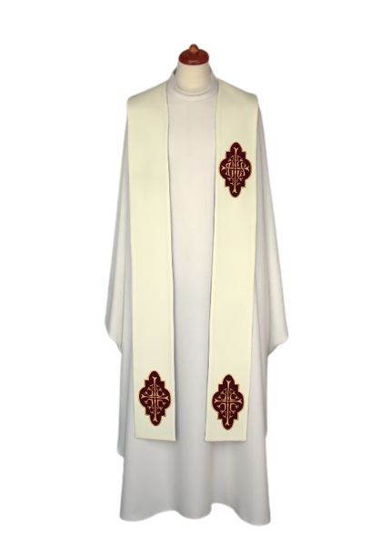 Stuła haftowana - aplikacje aksamitne (4) - zdjęcie 5 - Stuła haftowana - aplikacje aksamitne (4)