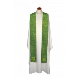 Stuła haftowana, zdobiona kamieniami - kolory liturgiczne (6) - EUCHARYSTYCZNE - Nowość