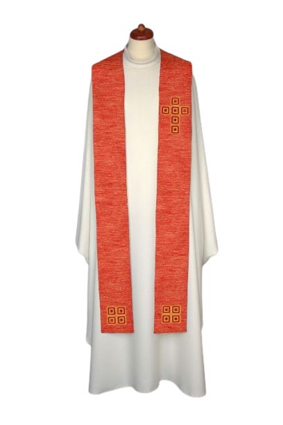 Stuła haftowana, zdobiona kamieniami - kolory liturgiczne (6) - zdjęcie 4 - Stuła haftowana, zdobiona kamieniami - kolory liturgiczne (6)