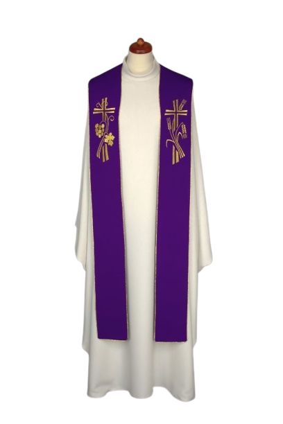 Stuła haftowana do koncelebry - kolory liturgiczne (7) - STUŁY