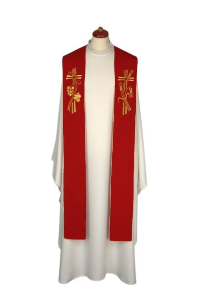 Stuła haftowana do koncelebry - kolory liturgiczne (7) - zdjęcie 2 - Stuła haftowana do koncelebry - kolory liturgiczne (7)