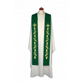 Stuła haftowana - kolory liturgiczne, bogaty haft (10) - EUCHARYSTYCZNE - Nowość