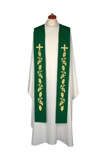 Stuła haftowana - kolory liturgiczne, bogaty haft (10)