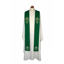 Stuła haftowana - kolory liturgiczne, bogaty haft (11) - EUCHARYSTYCZNE - Nowość