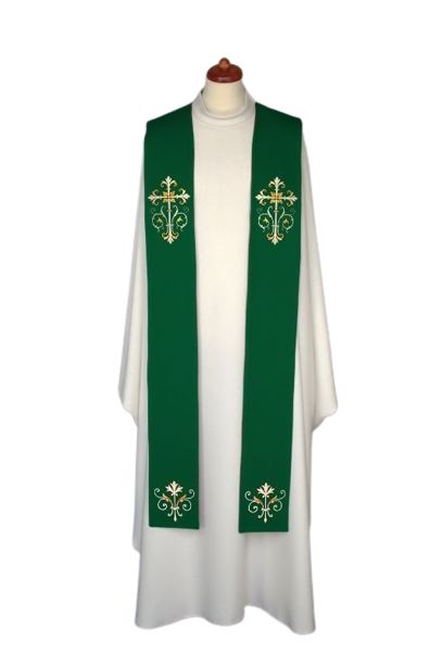 Stuła haftowana - kolory liturgiczne, bogaty haft (11)