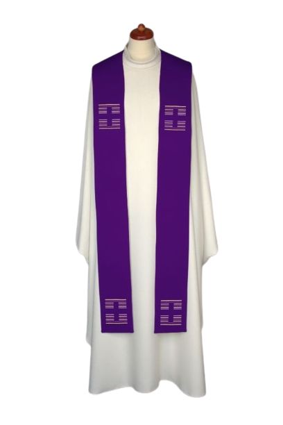 Stuła haftowana - kolory liturgiczne, Krzyże haft (13) - zdjęcie 2 - Stuła haftowana - kolory liturgiczne, Krzyże haft (13)