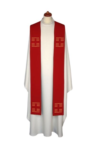 Stuła haftowana - kolory liturgiczne, Krzyże haft (13) - zdjęcie 4 - Stuła haftowana - kolory liturgiczne, Krzyże haft (13)