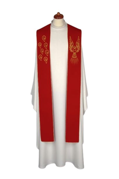 Stuła haftowana - Symbole Ducha Świętego (21)