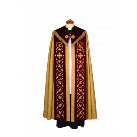 Kapa haftowana adamaszek , pasy aksamit (54) - KAPY LITURGICZNE - Nowość