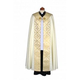 Kapa ecru haftowana adamaszek (58) - KAPY LITURGICZNE - Nowość