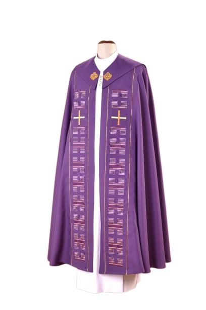 Kapa fioletowa haftowana (61) - KAPY LITURGICZNE