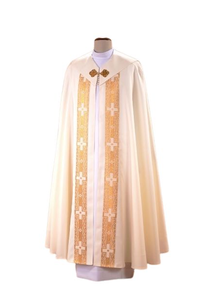 Kapa ecru z ozdobnymi pasami (63)