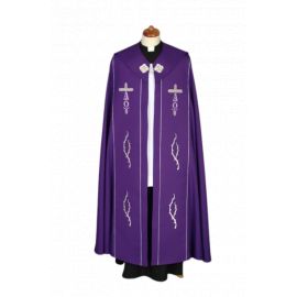 Kapa fioletowa Alfa i Omega haftowana (72) - KAPY LITURGICZNE - Nowość