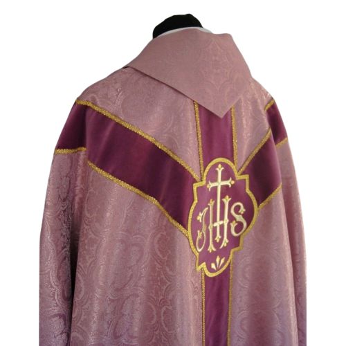 Ornat Semi Gotycki - zgaszony róż, żakard (58) - zdjęcie 3 - Ornat Semi Gotycki - zgaszony róż, żakard (58)