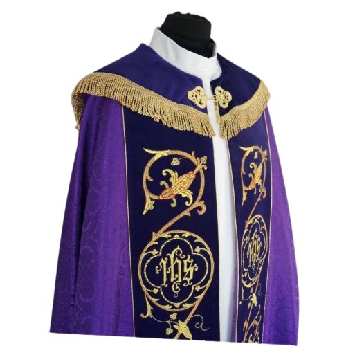 Kapa fioletowa haftowana IHS - aksamitne pasy (80) - zdjęcie 4 - Kapa fioletowa haftowana IHS - aksamitne pasy (80)