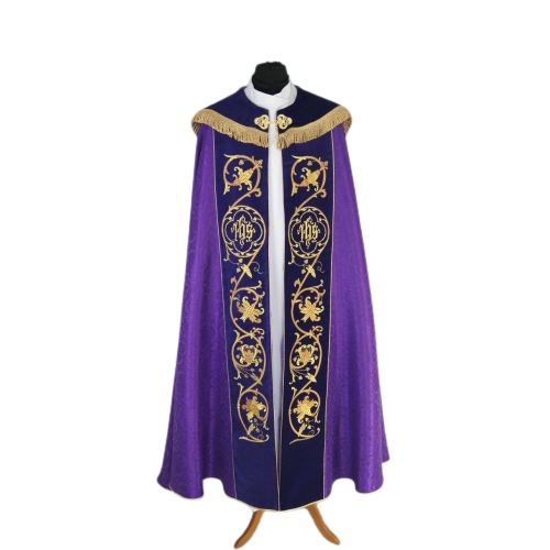 Kapa fioletowa haftowana IHS - aksamitne pasy (80) - zdjęcie 2 - Kapa fioletowa haftowana IHS - aksamitne pasy (80)