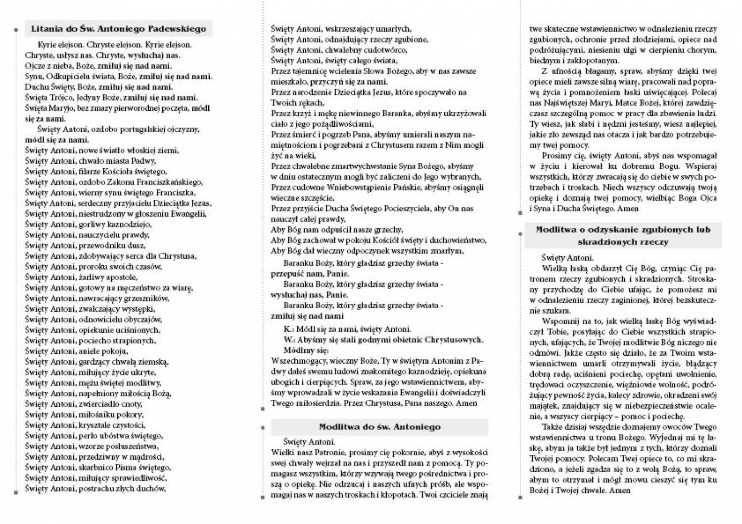 Litania i Modlitwy do Św. Antoniego - zdjęcie 2 - Litania i Modlitwy do Św. Antoniego