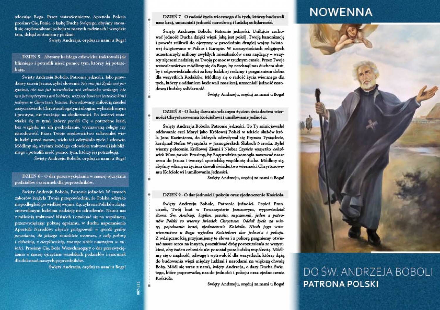 Folder nowenna i litania do Św. Andrzeja Boboli