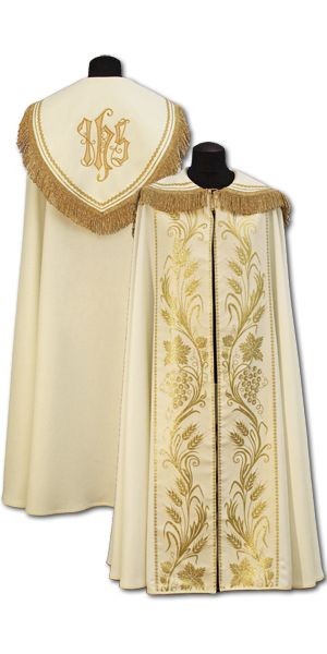 Kapa kremowa + złote dodatki - KAPY LITURGICZNE
