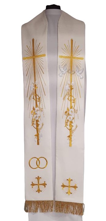 Stuła ślubna, bogato haftowana (5)
