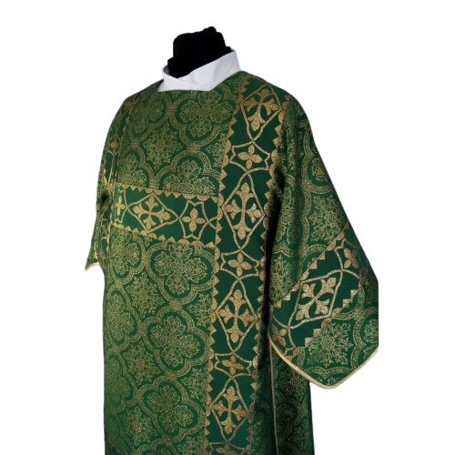 Dalmatyka zielona rzymska - tkanina żakard, brokat (46) - zdjęcie 2 - Dalmatyka zielona rzymska - tkanina żakard, brokat (46)