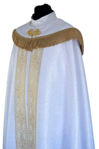 Kapa haftowana semi gotycka - kolory liturgiczne (86) - zdjęcie 3 - Kapa haftowana semi gotycka - biała (86)