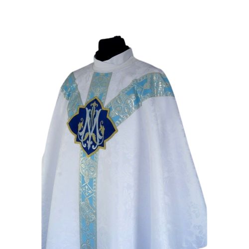 Ornat semi gotycki maryjny - tkanina żakard (68) - zdjęcie 2 - Ornat semi gotycki maryjny - tkanina żakard (68)