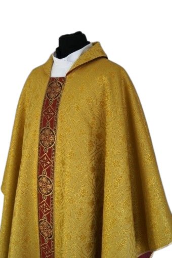 Ornat semi gotycki złoty - tkanina brokat (72) - zdjęcie 2 - Ornat semi gotycki złoty - tkanina brokat (72)